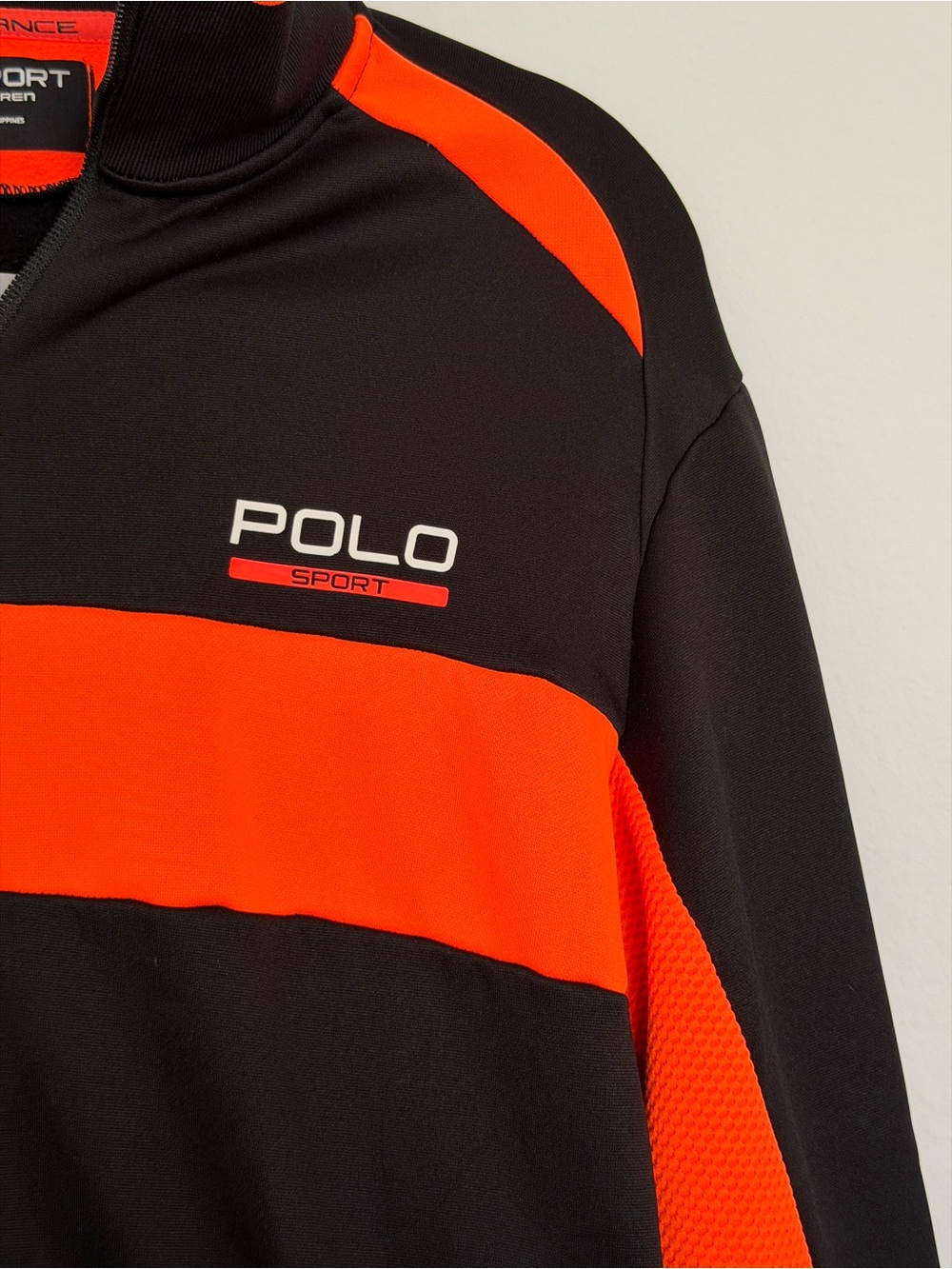Polo by Ralph Lauren Black and Orange Athletic Zip-Up Jacket - Picture 3 of 4